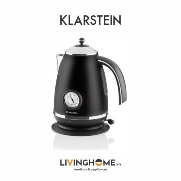 Ấm siêu tốc Klarstein KL-AQUAVITA Black kiểu dáng cổ điển với công suất 2200W