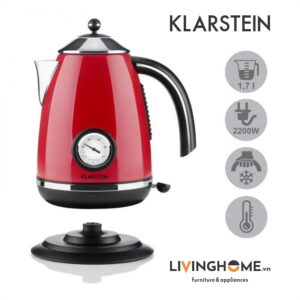 Ấm siêu tốc Klarstein KL-AQUAVITA Red kiểu dáng cổ điển với gam màu đỏ nổi bật sang trọng 8 Ấm siêu tốc Klarstein KL-AQUAVITA Red kiểu dáng cổ điển với gam màu đỏ nổi bật sang trọng
