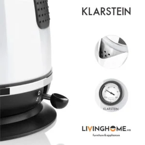 Ấm siêu tốc Klarstein KL-AQUAVITA White thiết kế kiểu dáng cổ điển với gam màu trắng thanh lịch