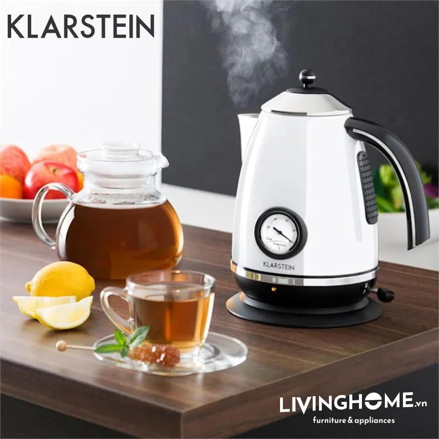 Ấm siêu tốc Klarstein KL-AQUAVITA White thiết kế kiểu dáng cổ điển với gam màu trắng thanh lịch - Ảnh 2