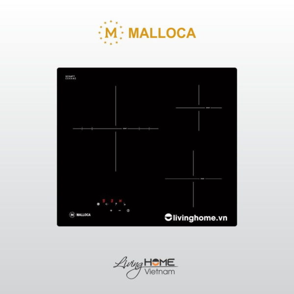 Bếp điện Malloca MR 593 kính âm 3 điện màu đen mặt kính Shott Ceran