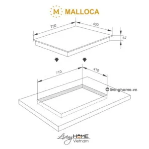 Alternative view of Bếp Điện Malloca MR 732 72CM 2 Điện Kính Schott Ceran