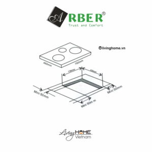 Bếp Điện Từ Arber AB 221S 76CM 2 Từ 1 Điện Kính Vitroceramic 7 Bếp Điện Từ Arber AB 221S 76CM 2 Từ 1 Điện Kính Vitroceramic
