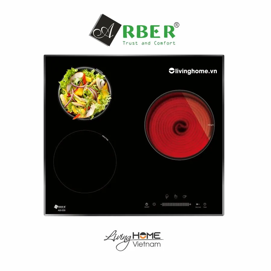 Bếp Điện Từ Arber AB 559 59CM 2 Từ 1 Điện Kính Kanger 6 Bếp Điện Từ Arber AB 559 59CM 2 Từ 1 Điện Kính Kanger - Ảnh 4