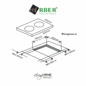 Bếp Điện Từ Arber ABEI601 60CM 1 Điện 1 Từ Kính Kanger 9 Bếp Điện Từ Arber ABEI601 60CM 1 Điện 1 Từ Kính Kanger