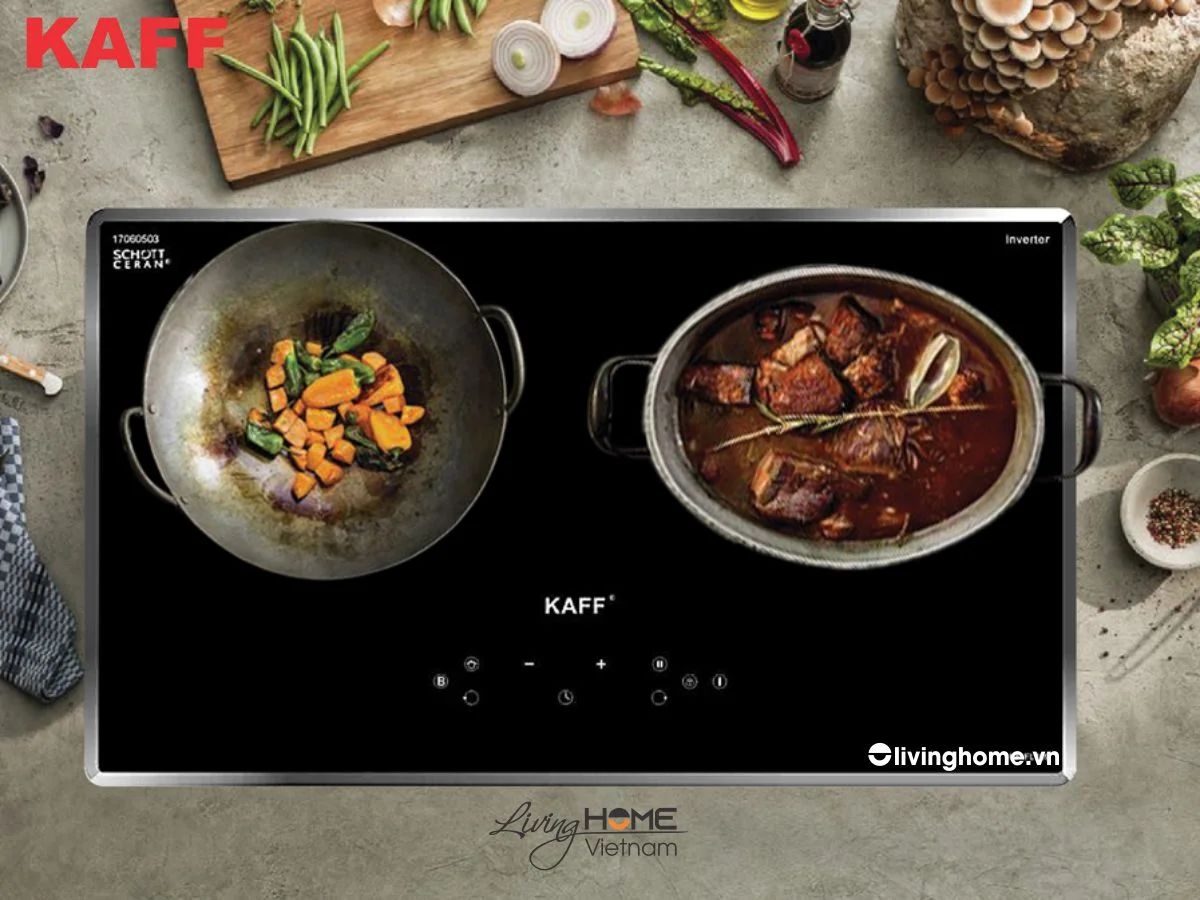 Bếp Điện Từ Kaff KF-FL109 73CM 1 Điện 1 Từ Kính Schott Ceran 4 Bếp Điện Từ Kaff KF-FL109 73CM 1 Điện 1 Từ Kính Schott Ceran - Ảnh 2
