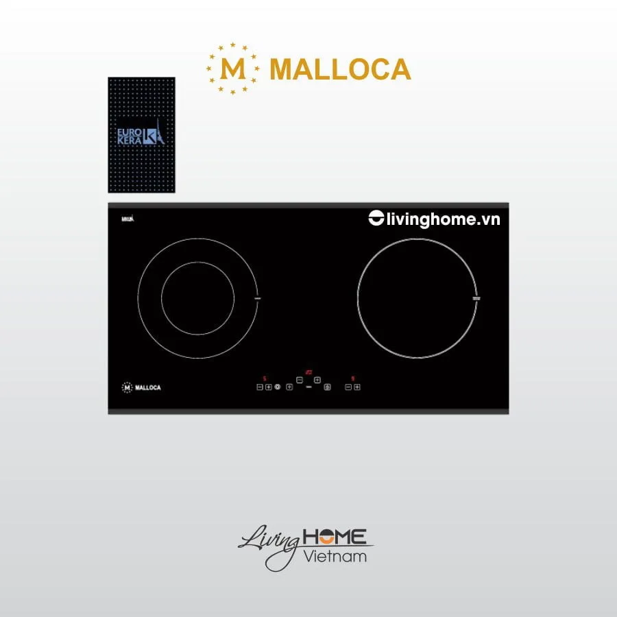 Bếp điện từ Malloca MH-02IR SB 72cm Mặt Kính EuroKera