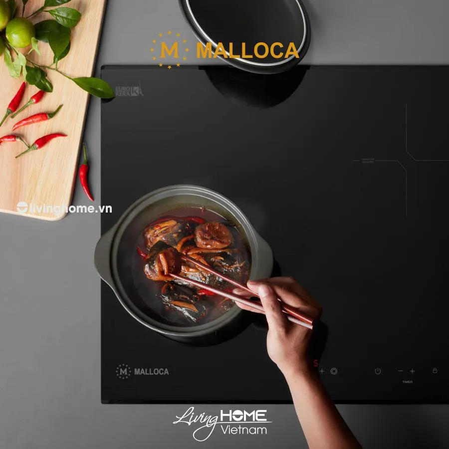 Bếp Điện Từ Malloca MH-03IR N 81CM 2 Từ 1 Điện Kính EuroKera - Ảnh 4