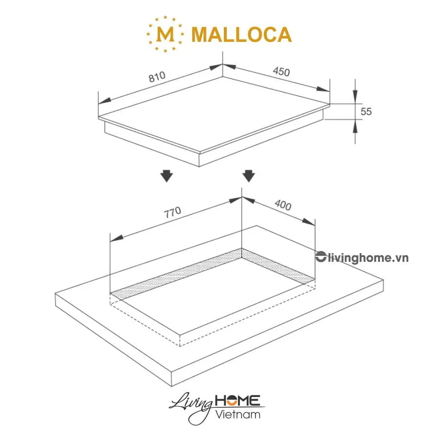 Bếp Điện Từ Malloca MH-03IRA 2 Điện 1 Từ 81cm Chữ Nhật 4 Bếp Điện Từ Malloca MH-03IRA 2 Điện 1 Từ 81cm Chữ Nhật - Ảnh 2