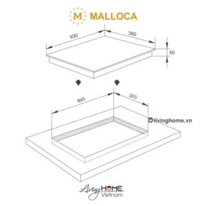 Bếp Điện Từ Malloca MH-04IR S 93CM 4 Từ Kính EuroKera