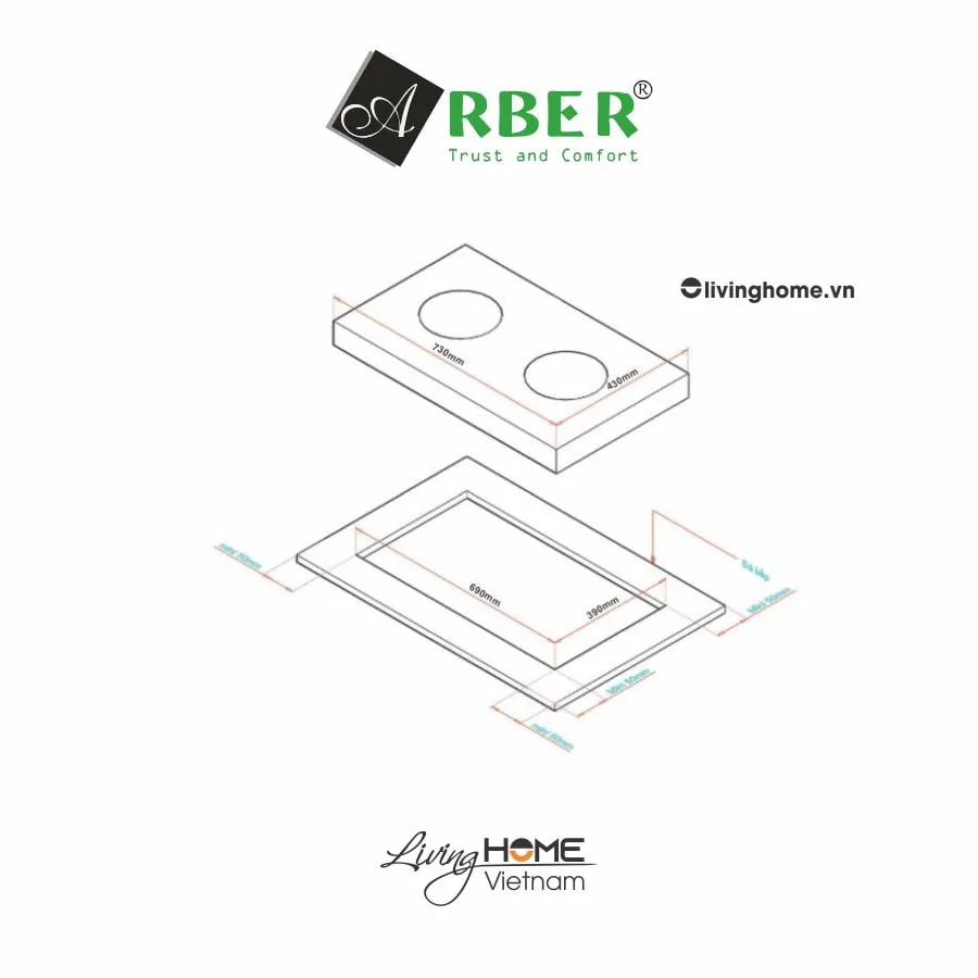 Bếp gas Arber AB730B màu đen chịu lực chịu nhiệt 4 Bếp gas Arber AB730B màu đen chịu lực chịu nhiệt - Ảnh 2