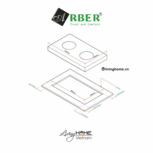 Alternative view of Bếp gas Arber AB755B 2 vùng nấu sang trọng