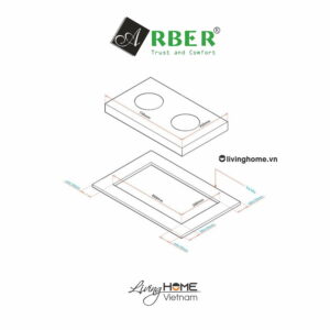Alternative view of Bếp gas Arber AB767 2 vùng nấu chịu nhiệt cao