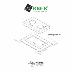 Alternative view of Bếp gas Arber AB767 2 vùng nấu chịu nhiệt cao