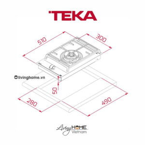 Bếp gas Teka GZC 31330 XBB âm 1 vùng nấu 9 mức công suất gas