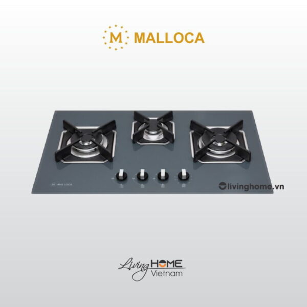 Bếp gas âm Malloca AS 9603DG 3 gas màu xám khác biệt