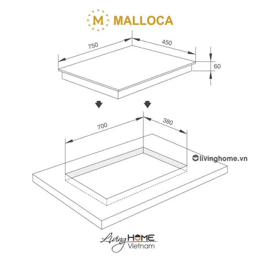 Bếp từ Malloca MH-02I N âm 2 từ mặt kính Eurokera màu đen chấm bi chìm 7 Bếp từ Malloca MH-02I N âm 2 từ mặt kính Eurokera màu đen chấm bi chìm - Ảnh 5