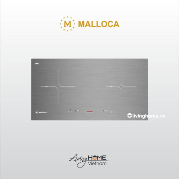 Bếp từ Malloca MH-02IS âm 2 từ ver 2020 hiệu ứng kim loại xước