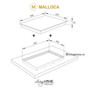 Bếp từ Malloca MI 594 LINEAR 4 từ màu Antrazit mặt kính Schott Ceran 11 Bếp từ Malloca MI 594 LINEAR 4 từ màu Antrazit mặt kính Schott Ceran