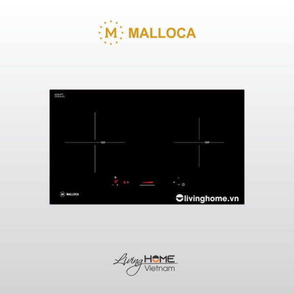Bếp từ Malloca MI 732 SL âm 2 từ màu đen mặt kính Schottceran