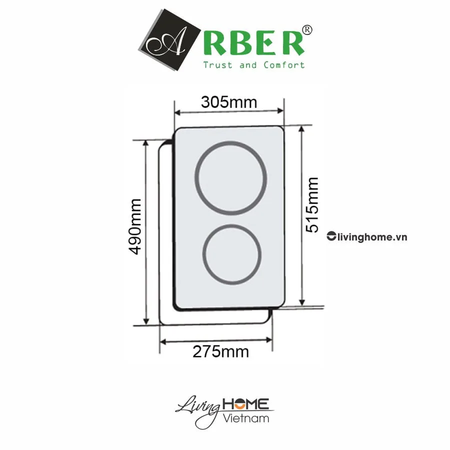 Bếp từ Arber AB001 mặt kính ceramic chịu nhiệt chịu lực 3600W 5 Bếp từ Arber AB001 mặt kính ceramic chịu nhiệt chịu lực 3600W - Ảnh 3