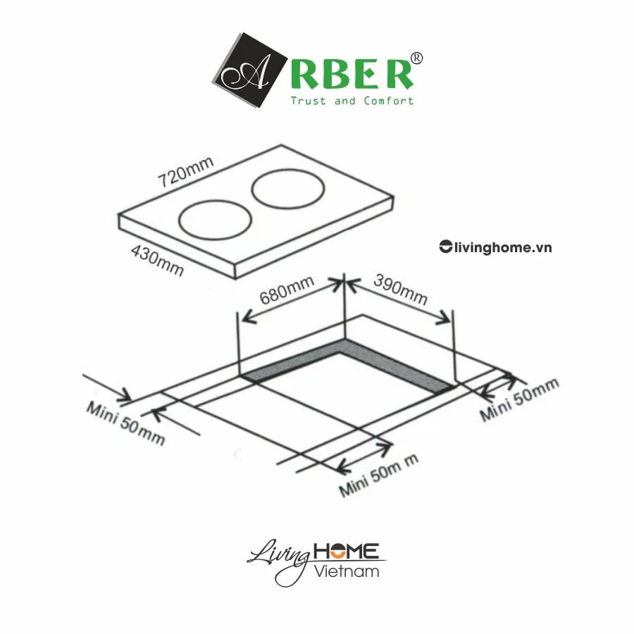 Bếp từ Arber AB2020 mặt kính Kanger - Ảnh 3