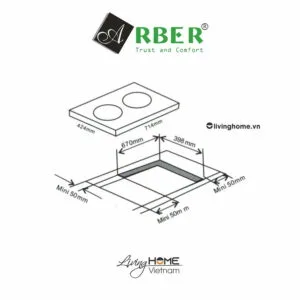 Alternative view of Bếp từ Arber AB371 mặt kính ceramic chịu nhiệt chịu lực vát 4 cạnh