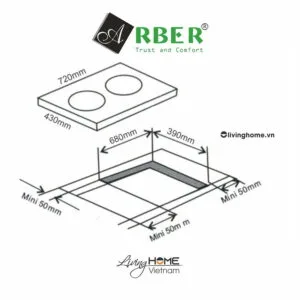 Alternative view of Bếp từ Arber AB390 mặt kính ceramic chịu nhiệt chịu lực