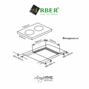 Alternative view of Bếp từ Arber AB669 mặt kính Kanger chịu nhiệt bo viền nhôm vàng