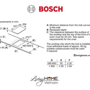 Bếp từ Bosch PIB375FB1E - DOMINO 2 vùng nấu 30cm
