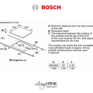 Bếp từ Bosch PID631BB1E - Mặt kính Schott 3 vùng nấu 60cm