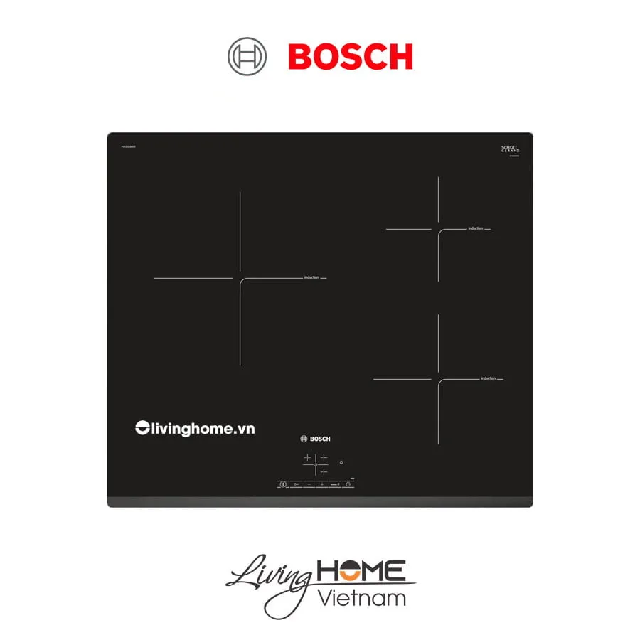 Bếp từ Bosch PID631BB1E - Mặt kính Schott 3 vùng nấu 60cm 3 Bếp từ Bosch PID631BB1E - Mặt kính Schott 3 vùng nấu 60cm