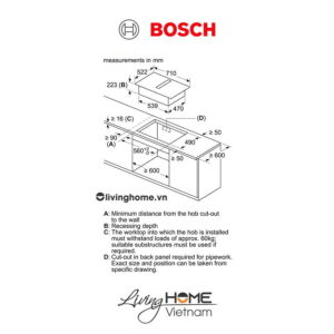 Bếp từ Bosch PVQ731F15E 71CM 4 Từ Kính Schott Ceran