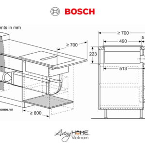 Bếp từ Bosch PVQ731F15E 71CM 4 Từ Kính Schott Ceran