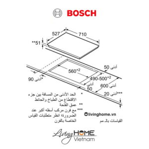 Bếp từ Bosch PVS775FC5E - Kết hợp 4 vùng nấu 70cm