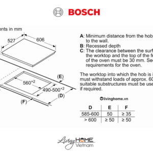 Bếp từ Bosch PXE675DC1E - Kết hợp 4 vùng nấu 60cm
