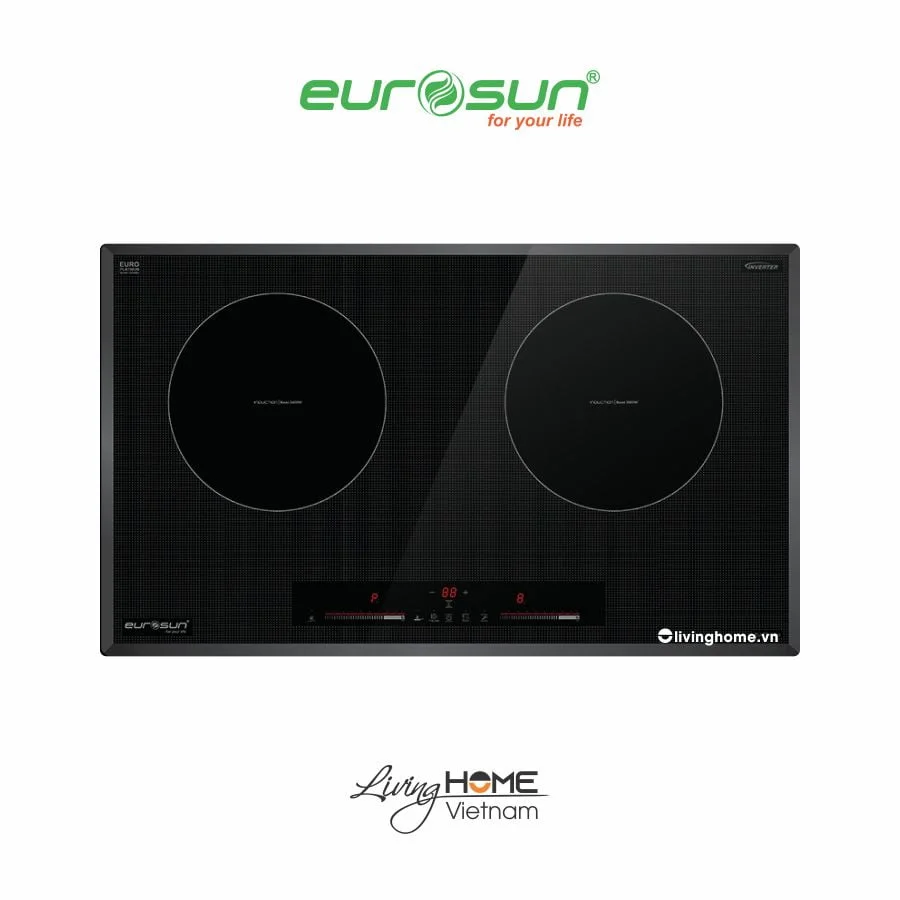 Bếp từ Eurosun EU-T710Pro 2 vùng nấu thiết kế màu bạc hiện đại
