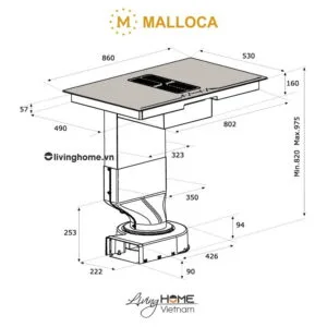 Bếp từ Malloca HIH-864 LI kết hợp máy hút khói khử mùi 15 Bếp từ Malloca HIH-864 LI kết hợp máy hút khói khử mùi