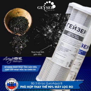 Bộ 3 lõi lọc nước 123 EuroAqua B cho máy lọc nước RO