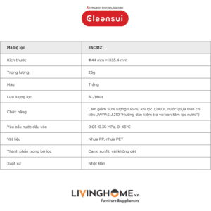 Bộ lọc Cleansui ESC31Z cho thiết bị ES301 nhập khẩu Nhật