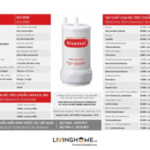 Bộ lọc Cleansui EUC2000 cho thiết bị ET101 nhập khẩu Nhật 7 Bộ lọc Cleansui EUC2000 cho thiết bị ET101 nhập khẩu Nhật