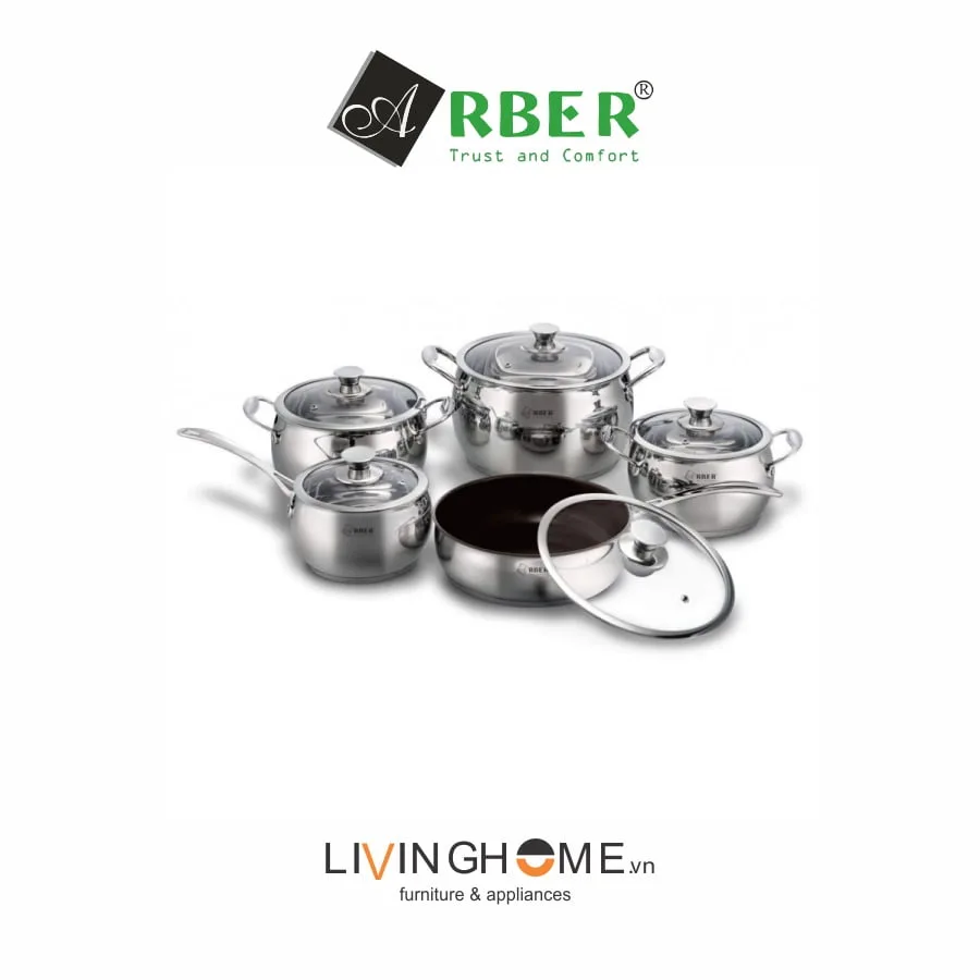 Bộ nồi inox Arber AB06CC 3 Bộ nồi inox Arber AB06CC