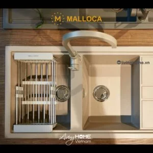 Chậu rửa chén Malloca BIANCO K-50062 đá màu kem thiết kế hiện đại 9 Chậu rửa chén Malloca BIANCO K-50062 đá màu kem thiết kế hiện đại