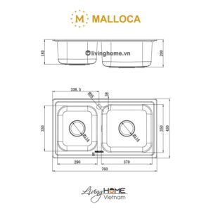 Chậu rửa chén Malloca MS 2076E inox 304 cao cấp 11 Chậu rửa chén Malloca MS 2076E inox 304 cao cấp