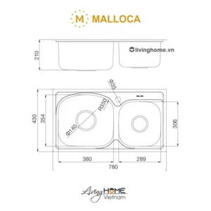 Alternative view of Chậu rửa chén Malloca MS 1011P inox 304 bền bỉ