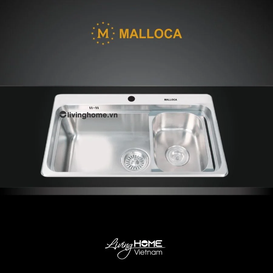 Chậu rửa chén Malloca MS 1022D inox 304 bộ xả nước thông minh ngăn mùi 3 Chậu rửa chén Malloca MS 1022D inox 304 bộ xả nước thông minh ngăn mùi