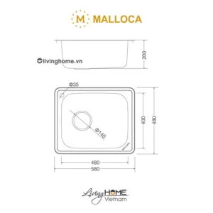Alternative view of Chậu rửa chén Malloca MS 1023 inox 304 bộ xả nước thông minh ngăn mùi