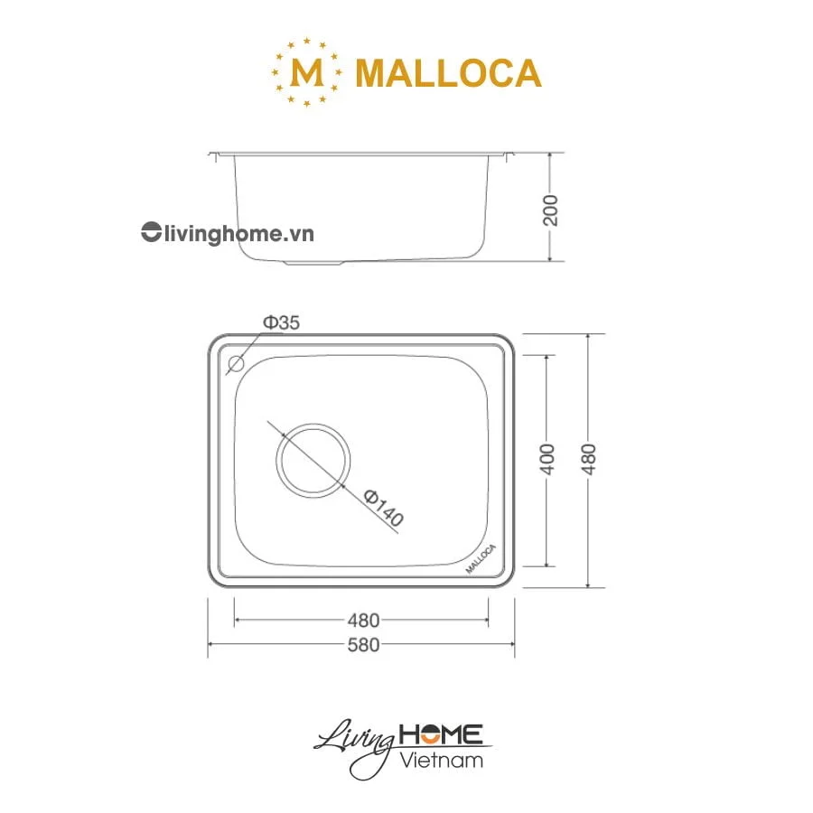 Chậu rửa chén Malloca MS 1023 inox 304 bộ xả nước thông minh ngăn mùi 4 Chậu rửa chén Malloca MS 1023 inox 304 bộ xả nước thông minh ngăn mùi - Ảnh 2