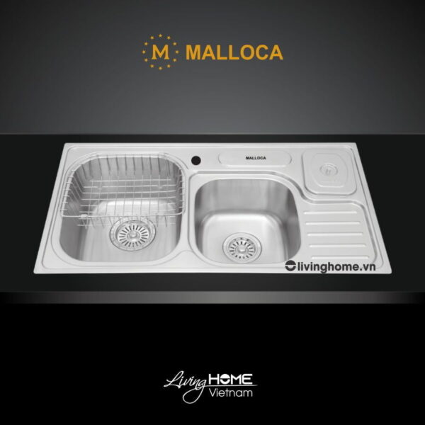 Chậu rửa chén Malloca MS 1024 inox 304 chống ồn chống ngưng tụ nước dưới đáy chậu