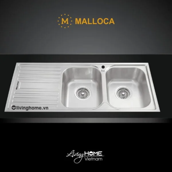 Chậu rửa chén Malloca MS 1025L NEW inox 304 chống ồn chống ngưng tụ nước dưới đáy chậu